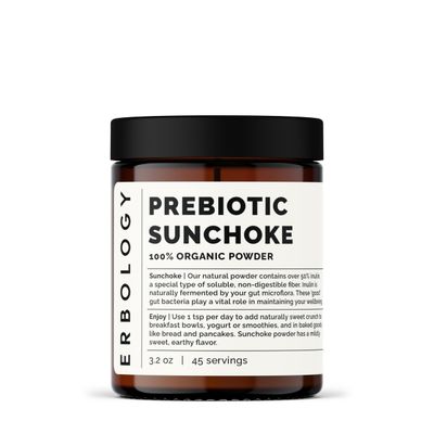 Erbology Organic Sunchoke Powder 3.2 oz - 45 Servings - 50% Prebiotic Inulin Fiber - Supports Gut Health and Promotes Diverse Microbiome - Feed Good Bacteria - Vegan - Gluten-Free - GMO-Free