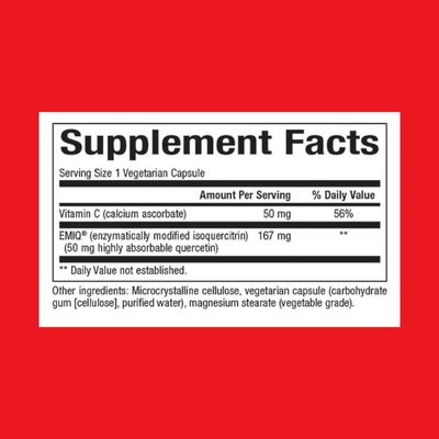 Natural Factors Bioactive Quercetin EMIQ 50 mg with Vitamin C, Supports Sinus, Heart and Immune Health, 60 Capsules