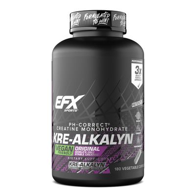 EFX Sports Kre-Alkalyn EFX | pH Correct Creatine Monohydrate Pill Supplement | Vegan Friendly | Strength &amp; Muscle Growth | 90 Servings, 180 Veggie Capsules
