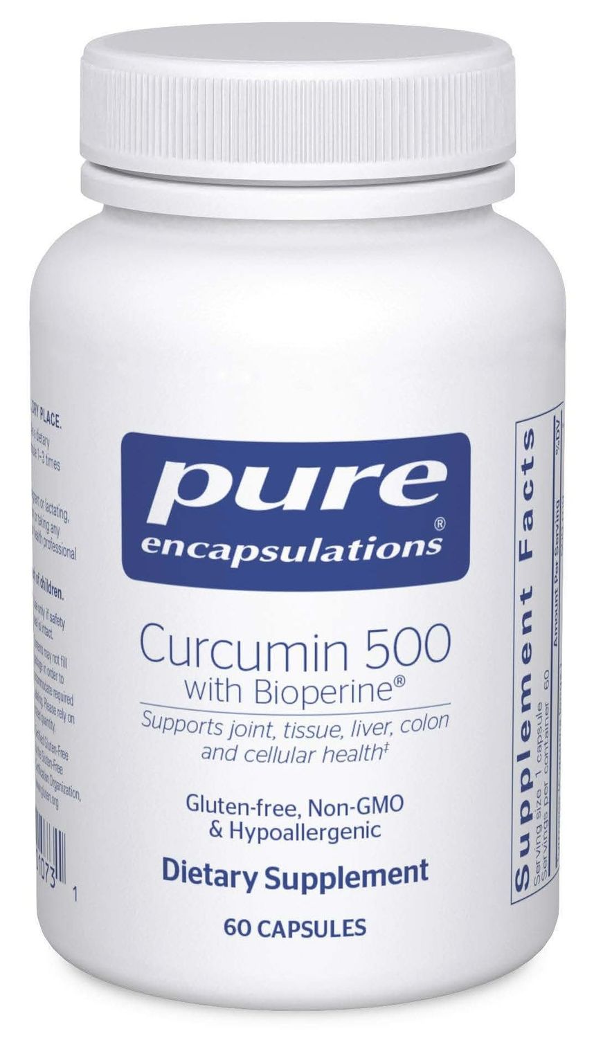 Pure Encapsulations Curcumin 500 with Bioperine - Antioxidant Supplement to Support Joints, Tissue, Liver, Colon &amp; Cellular Health* - with Turmeric Curcumin &amp; Bioperine - 60 Capsules