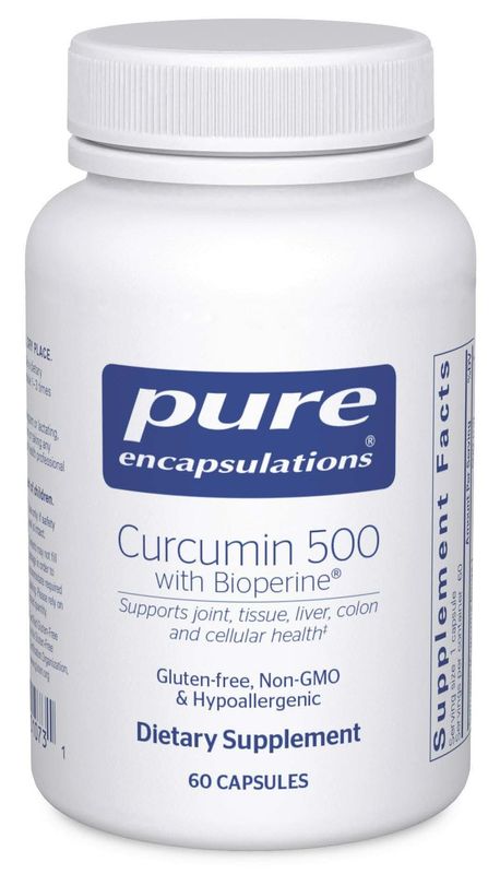 Pure Encapsulations Curcumin 500 with Bioperine - Antioxidant Supplement to Support Joints, Tissue, Liver, Colon &amp; Cellular Health* - with Turmeric Curcumin &amp; Bioperine - 60 Capsules