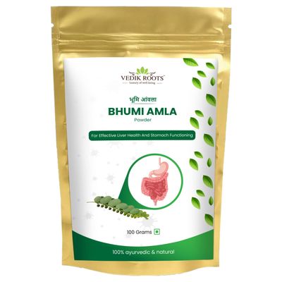 VEDIKROOTS Organic Bhumi Amla Powder - Rich in Antioxidant Vitamin C - Supports Healthy Immune Function 100Gm (Pack of 1)