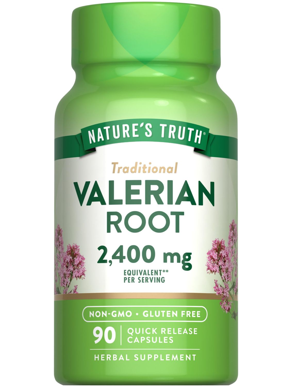 Nature&#39;s Truth Valerian Root Capsules | 2400mg | 90 Count | Non-GMO &amp; Gluten Free Supplement