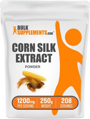 BulkSupplements.com Corn Silk Extract Powder - Corn Silk Supplement, Zea Mays Extract, Corn Silk Powder - Herbal &amp; Gluten Free, 1200mg per Serving, 250g (8.8 oz) (Pack of 1)