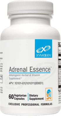 XYMOGEN Adrenal Essence - Adrenal Support with Adaptogenic Herbs (Cordyceps, Rhodiola Extract, Ginseng) + B Vitamins - Helps Support Healthy Energy Levels and Healthy Immune Function (60 Capsules)