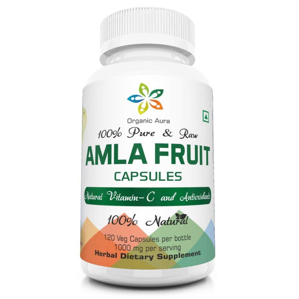 AMLA Capsules. 1000mg per Serving, 120 Veg Capsules. Natural Vitamin C and Antioxidants. Raw Green Whole Superfood. All Natural, Fresh and Original. No GMO and Gluten Free.