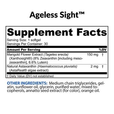 BioTRUST Ageless Sight, Blue Light Protection, Promotes Optimal Eye Health, Visual Performance and Brain Health, Support for Digital Eye Strain, Non-GMO, Gluten-Free, 30 Soft gels