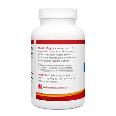 Muscle Mag - Highly Absorbable Magnesium Formula for Muscles and Heart Heath - with Magnesium Malate &amp; Glycinate (100 Capsules)