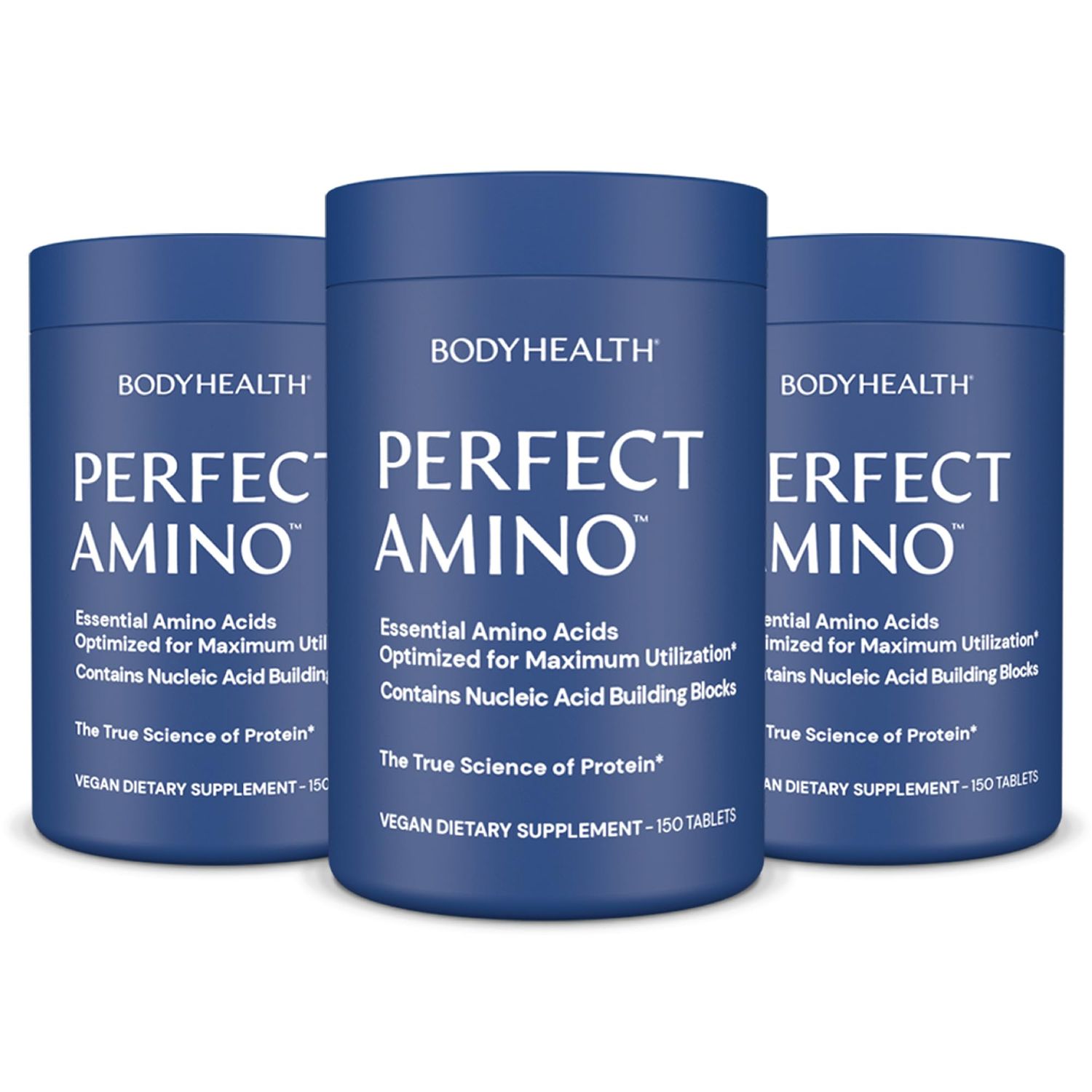 BodyHealth PerfectAmino Tablets, (3-Pack) Essential Amino Acid with BCAAs + Lysine, Phenylalanine, Threonine, Methionine, Tryptophan, Supplement for Muscle Mass Production, Recovery &amp; Strength