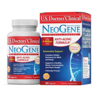 U.S. Doctors Clinical NeoGene GH3 Anti-Aging Supplement with Vitality Nutrients for Enhancing Mood, Sharpening Cognition, Heart Health, Antioxidant Support (Packaging May Vary) [1 Month - 60 ct.]