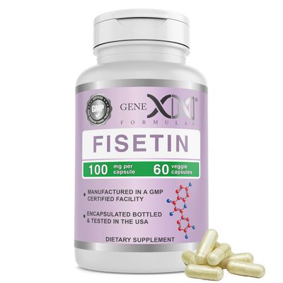 Genex Formulas Fisetin 100mg/Serving (60 Capsules) | Antioxidant That Supports Healthy Aging and Brain Wellness - Non-GMO, Gluten Free, Vegetarian - 2 Month Supply