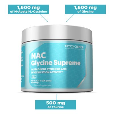 MYOXCIENCE NAC + Glycine Supreme N-Acetyl-L-Cysteine, Glycine and Taurine Combination,Powder