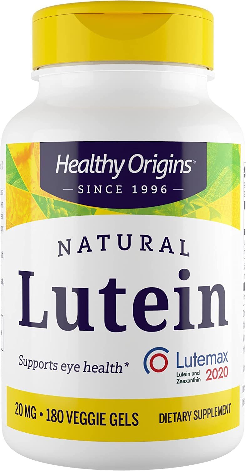 Healthy Origins Lutein (Lutemax 2020), 20 mg - for Healthy Vision &amp; Eye Health - Supplement with Zeaxanthin - Vegan, Non-GMO &amp; Gluten-Free Supplement - 180 Veggie Gels