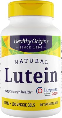 Healthy Origins Lutein (Lutemax 2020), 20 mg - for Healthy Vision &amp; Eye Health - Supplement with Zeaxanthin - Vegan, Non-GMO &amp; Gluten-Free Supplement - 180 Veggie Gels