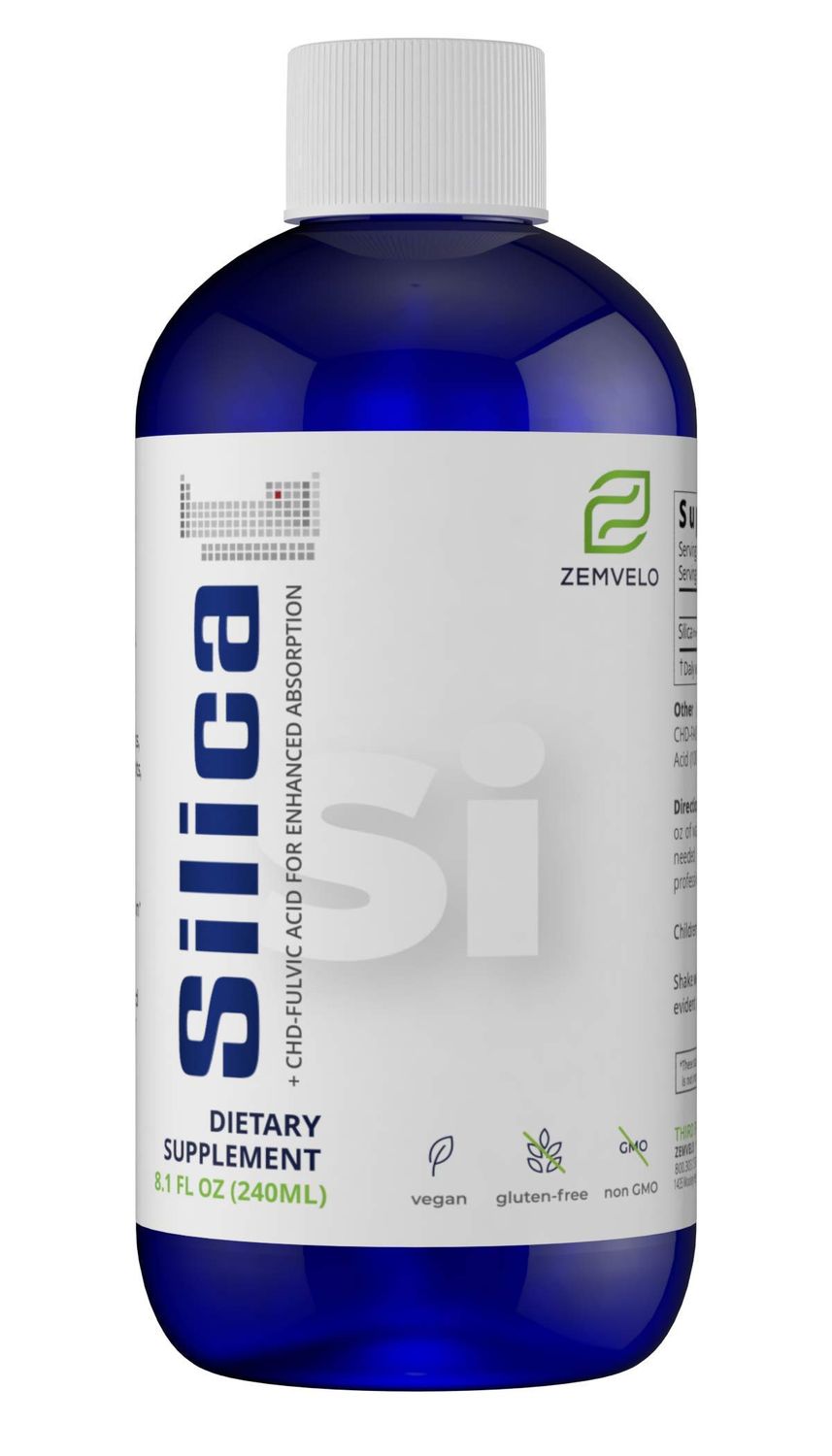 Liquid Ionic Silica - Hair, Skin &amp; Nails Nutrition | Collagen Support | Joint Support for Health Tendons &amp; Cartilage | 8 oz, 48 Day Supply