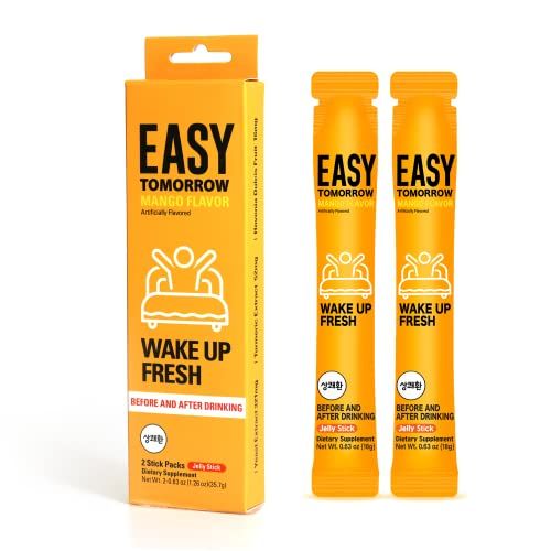 Q.one Easy Tomorrow Jelly Stick for Better Morning Rescue from Night Out, Party &amp; Increasing Energy for Extra Endurance While Work-Out, Exercise, Work, Mango Flavor (2 Sticks)