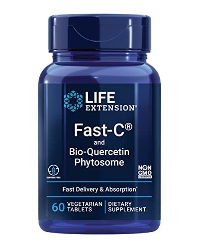 Life Extension Fast-C and Bio-Quercetin, Fast delivery and Absorption, Vitamin C, Fenugreek, Immune Support, Magnesium, Gluten-Free, Non-GMO, Vegetarian, 60 Tablets