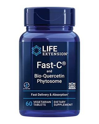 Life Extension Fast-C and Bio-Quercetin, Fast delivery and Absorption, Vitamin C, Fenugreek, Immune Support, Magnesium, Gluten-Free, Non-GMO, Vegetarian, 60 Tablets