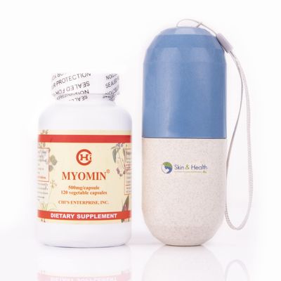 Chi&#39;s Enterprise 120 Piece Myomin Promotes Healthy Hormone Levels , 500mg Capsules , Skin and Health Pill Organizer Bundle