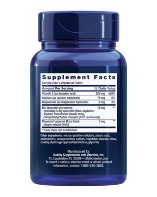 Life Extension Fast-C and Bio-Quercetin, Fast delivery and Absorption, Vitamin C, Fenugreek, Immune Support, Magnesium, Gluten-Free, Non-GMO, Vegetarian, 60 Tablets