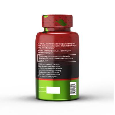 ORZAX Korean Panax Ginseng Capsules with 30% Ginsenosides for Performance &amp; Energy Supplements for Women and Men - Red Ginseng for Enhanced Focus (120 Veg Capsules)