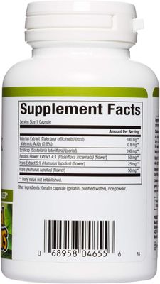 Herbal Factors Sleep Relax Formula by Natural Factors, Natural Sleep Aid with Valerian Root, Passion Flower and Skullcap, Non-GMO, 90 capsules (90 servings)