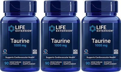 Taurine 1000 mg, 90 Vegetarian Capsules-Pack-3