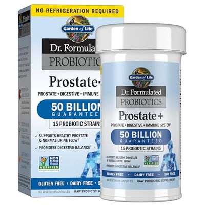 Garden of Life - Dr. Formulated Probiotic Supports Healthy Prostate + - Acidophilus &amp; Digestive Balance - Gluten, Dairy and Soy-Free, 60 Count