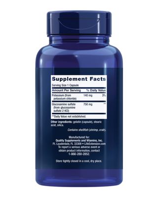Life Extension Glucosamine Sulfate, 750 mg, Supports Knee Comfort and Joint Health, Gluten-Free, Non-GMO, 60 Capsules