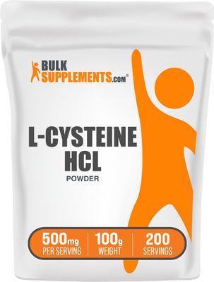 BulkSupplements.com L-Cysteine HCl Powder - L-Cysteine Supplement, L-Cysteine 500 mg, Cysteine Amino Acid Supplement - Gluten Free, 500mg per Serving, 100g (3.5 oz) (Pack of 1)