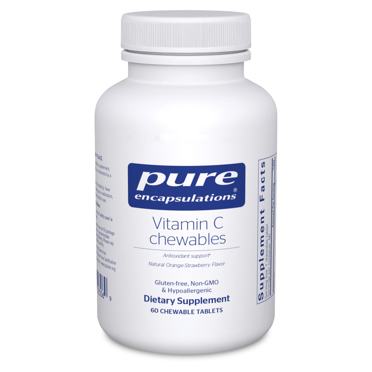Pure Encapsulations Vitamin C Chewables | Support for Healthy Immune Function and Antioxidant Support* | 60 Chewable Tablets | Natural Orange-Strawberry Flavor