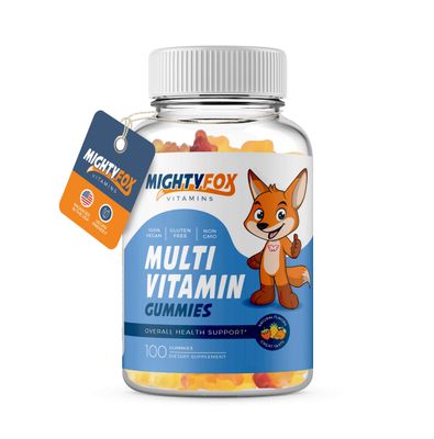 Kids Multivitamin Gummies - Non-GMO, Gluten-Free, Vegan Multivitamin Gummies w/Vitamin C, B3, B5, B6, B12, Zinc 100 Count, 1 Pack - Fruity Toddler Teen Gummy Vitamins for Kids &amp; Adults