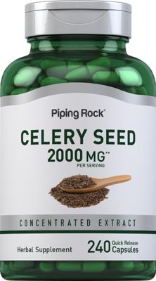 Piping Rock Celery Seed Extract Capsules | 2000mg | 240 Count | Concentrated Herbal Supplement | Non-GMO, Gluten Free