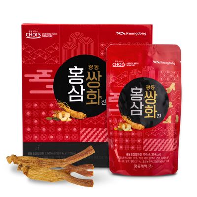 KWANGDONG Ssang Hwa Jin - Korean Traditional Herbal Tea for Strong Immune Support, Natural Sustained Energy Boost, Digestive Health, Promotes Vitality and Cold Relief, Red Ginseng 10P