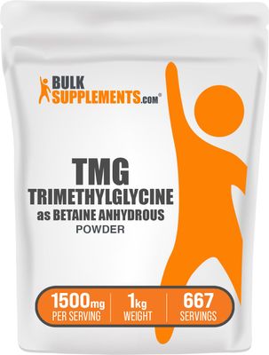BulkSupplements.com TMG Powder - Trimethylglycine as Betaine Anhydrous, TMG Supplement - Trimethylglycine Supplement, Gluten Free - 1500mg per Serving 1kg (2.2 lbs) (Pack of 1)