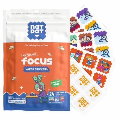 NATPAT Focus Patch Focus Enhancing Stickers for Kids and Adults - Healthy Brain Supports for Attention, Focus, and Concentration - Chemical and Drug Free - 24 Count - BuzzPatch Natural Patch