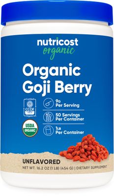 Nutricost Organic Goji Berry Powder (1lb) - USDA Certified Organic, Gluten Free, Non-GMO, Vegetarian
