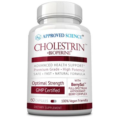 Approved Science Cholestrin - Lipid Level Support - Antioxidants, Lecithin, Berberine HCL, Berries, BioPerine - 60 Capsules - Made in USA
