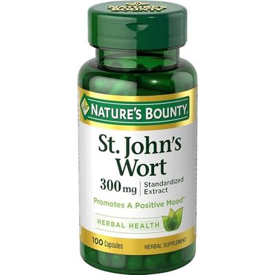Nature&#39;s Bounty St. John&#39;s Wort Pills and Herbal Health Supplement, 300mg, 100 Capsules