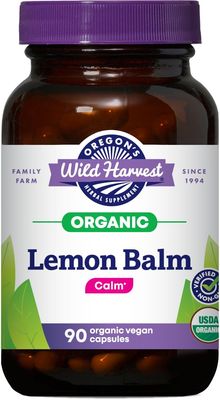 Oregon&#39;s Wild Harvest, Certified Organic Lemon Balm, Herbal Supplement Vegan Supplement, 1125 MGS, 90 Count