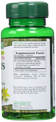 Nature's Bounty St. John's Wort Pills and Herbal Health Supplement, 300mg, 100 Capsules