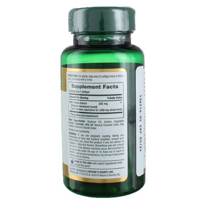 Nature's Bounty Milk Thistle 1000 mg, 50 Softgels (3 Pack) 50 Count