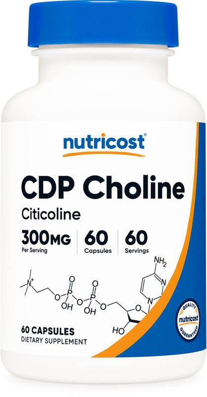 Nutricost CDP Choline (Citicoline) 300mg, 60 Vegetarian Capsules - Non-GMO, Vegetarian Friendly, Gluten Free