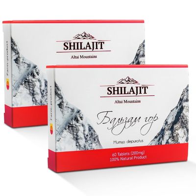 Altai Shilajit 120 Tablets Mountain Balsam Label - Original Altai Siberian 100% Pure Fulvic Acid and Trace Minerals