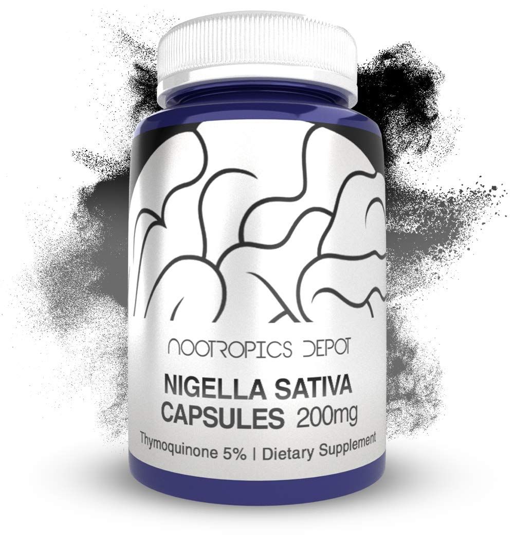 Nootropics Depot Nigella Sativa Extract Capsules | 200mg | 60 Count | Minimum 5% Thymoquinone Content | Black Seed Oil Extract | Supports Brain Health, Memory, Liver Health, and Immune Function