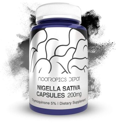 Nootropics Depot Nigella Sativa Extract Capsules | 200mg | 60 Count | Minimum 5% Thymoquinone Content | Black Seed Oil Extract | Supports Brain Health, Memory, Liver Health, and Immune Function