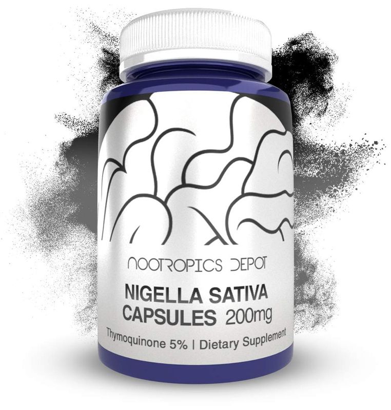 Nootropics Depot Nigella Sativa Extract Capsules | 200mg | 60 Count | Minimum 5% Thymoquinone Content | Black Seed Oil Extract | Supports Brain Health, Memory, Liver Health, and Immune Function