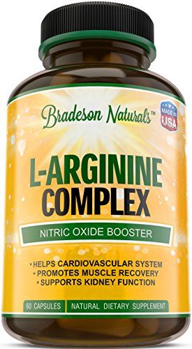 L Arginine - 1340mg Nitric Oxide Booster with L-Citrulline &amp; Essential Amino Acids for Heart and Muscle Gain - Nitric Oxide Boost Supplement for Endurance and Energy - 60 Capsules. Made in USA