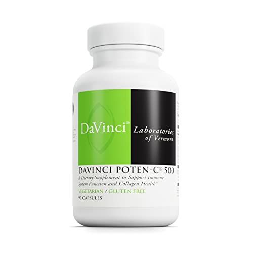 DAVINCI Labs Poten-C 500 - Dietary Supplement to Support Immune System Function &amp; Collagen Health* - with Vitamin C, Calcium, Magnesium, Potassium, and More - Vegetarian - Gluten-Free - 90 Tablets