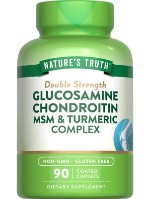 Nature&#39;s Truth Glucosamine Chondroitin MSM Complex | 90 Caplets | Double Strength Supplement | Non-GMO &amp; Gluten Free Supplement